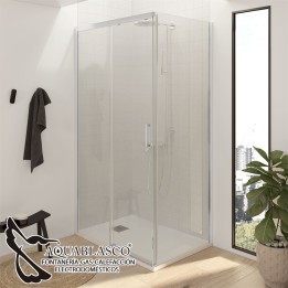 Mampara Rectangular Ancho 70 Sin Perfil Inferior 2 Fijo 2 Puertas Correderas Cristal