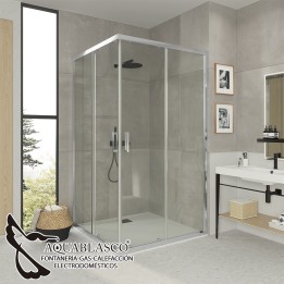 Rectangular Ancho 70 Con Perfil Inferior 2 Fijo 2 Puertas Correderas Cristal