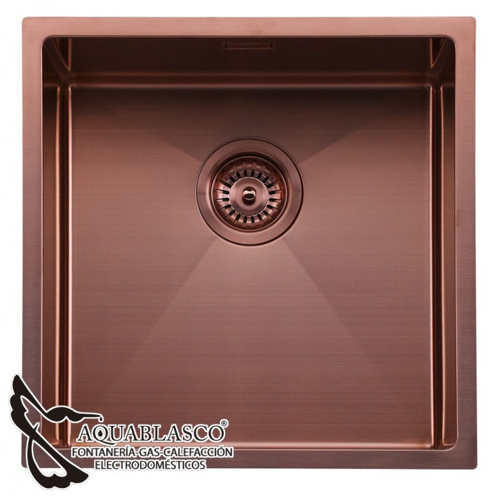 Fregadero 540 x 440 Mm 1Cubeta Acero Rose Mate Agata