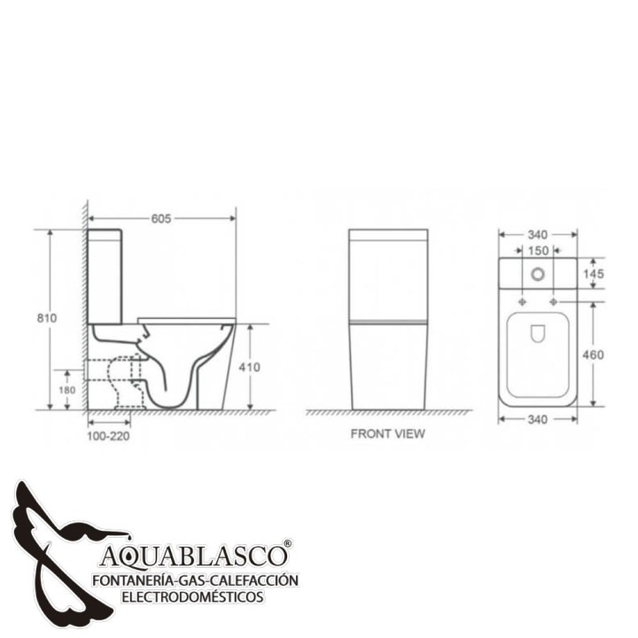 Inodoro rimless Blanco Quatro