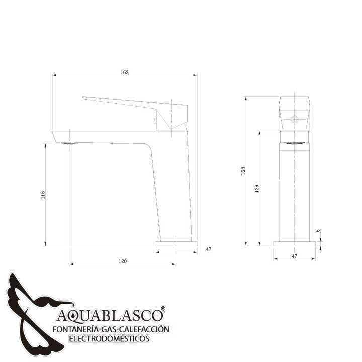 Monomando lavabo negro cristal Infinite