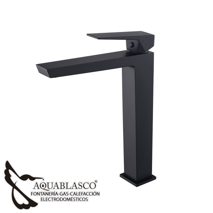 Monomando lavabo alto negro cristal Infinite