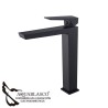 Monomando lavabo alto negro cristal Infinite