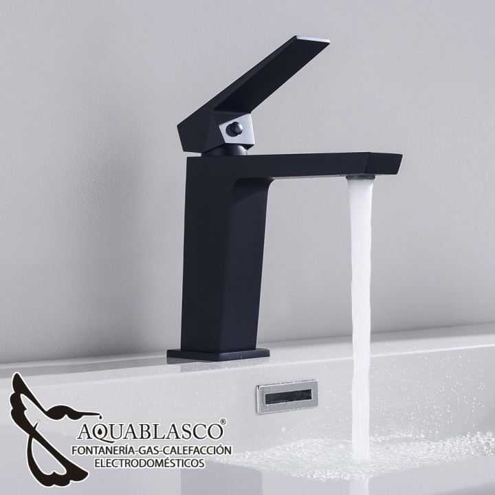 Monomando lavabo negro cristal Infinite