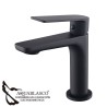Monomando lavabo negro cristal glory