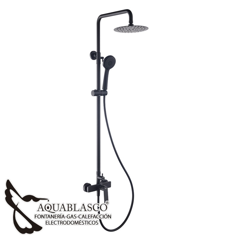 Conjunto ducha negro cristal glory