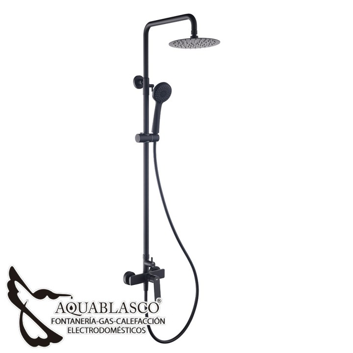 Conjunto ducha negro cristal glory