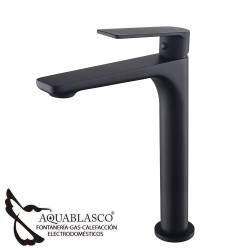 Monomando lavabo alto negro cristal glory