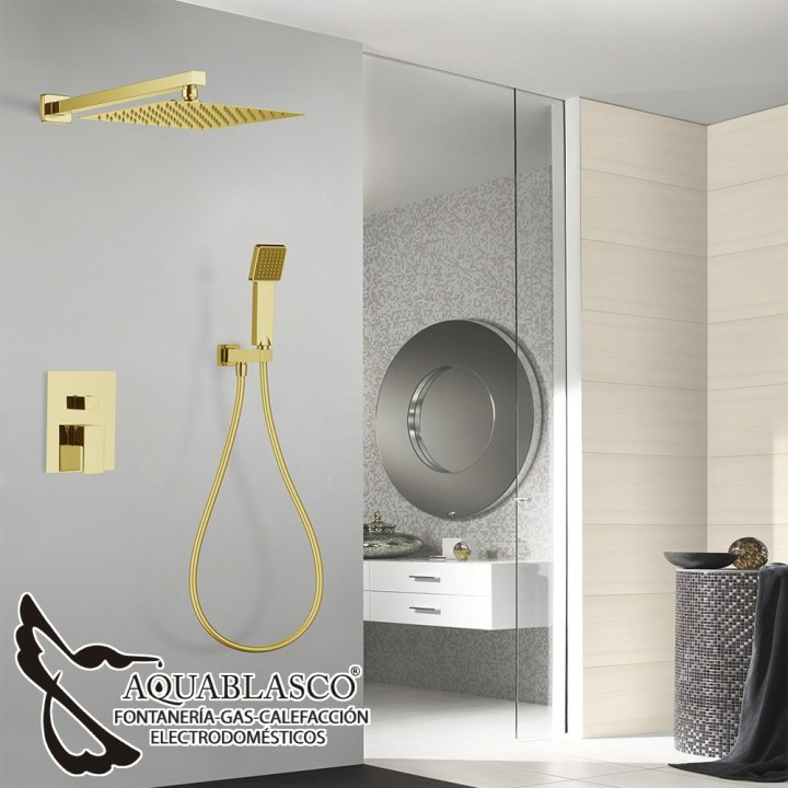 Conjunto ducha empotrado oro Dream.