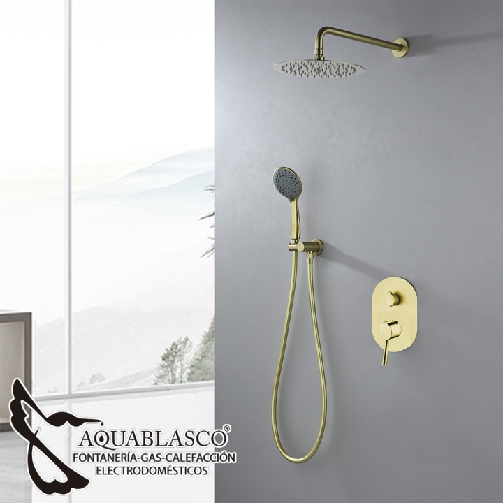 Conjunto ducha empotrado oro Soul