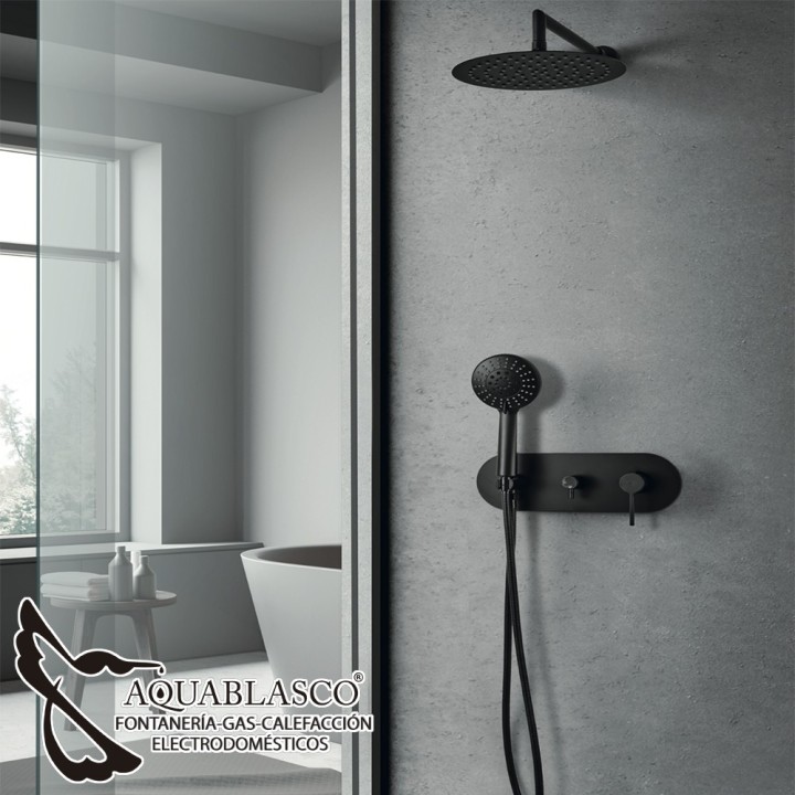 Monomando Ducha empotrado Turin negro Clausybath