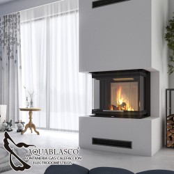 Insert de leña Intra 8 Kw tres caras.