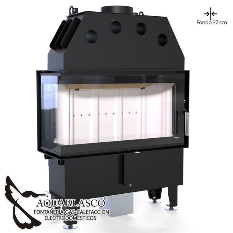 Insert de leña Intra SM 8 Kw Slim esquina