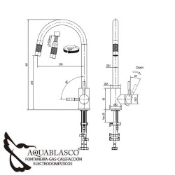 Monomando Freg. extraible Xpressfit Negro Mate