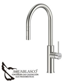 Monomando Freg. extraible Solid acero cepillado