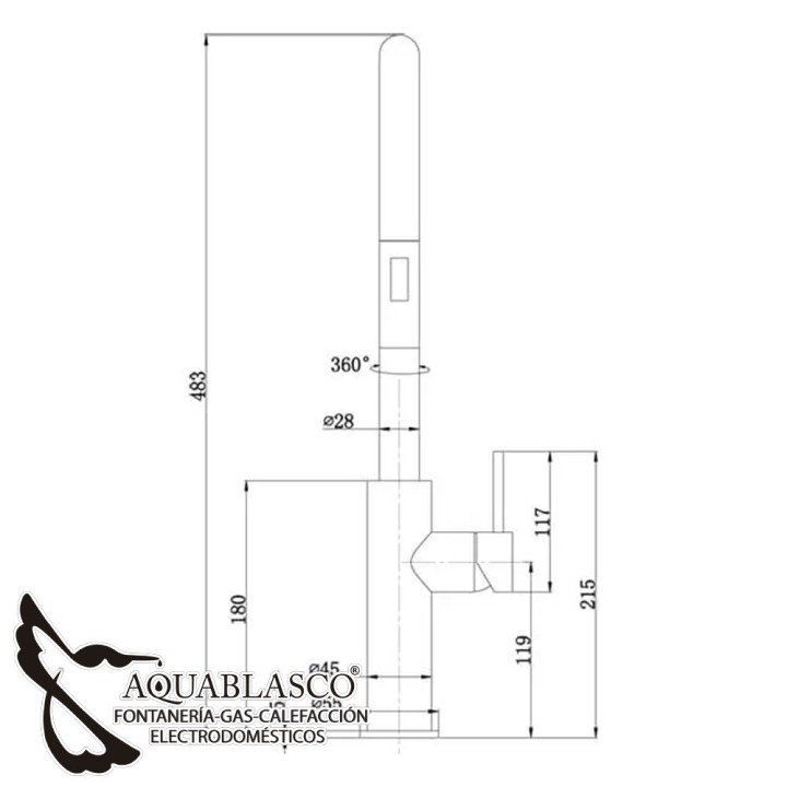 Monomando Freg. extraible Solid acero cepillado