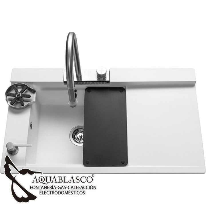 Fregadero Multifunción 91 x 50 Shiva Blanco / Negro.