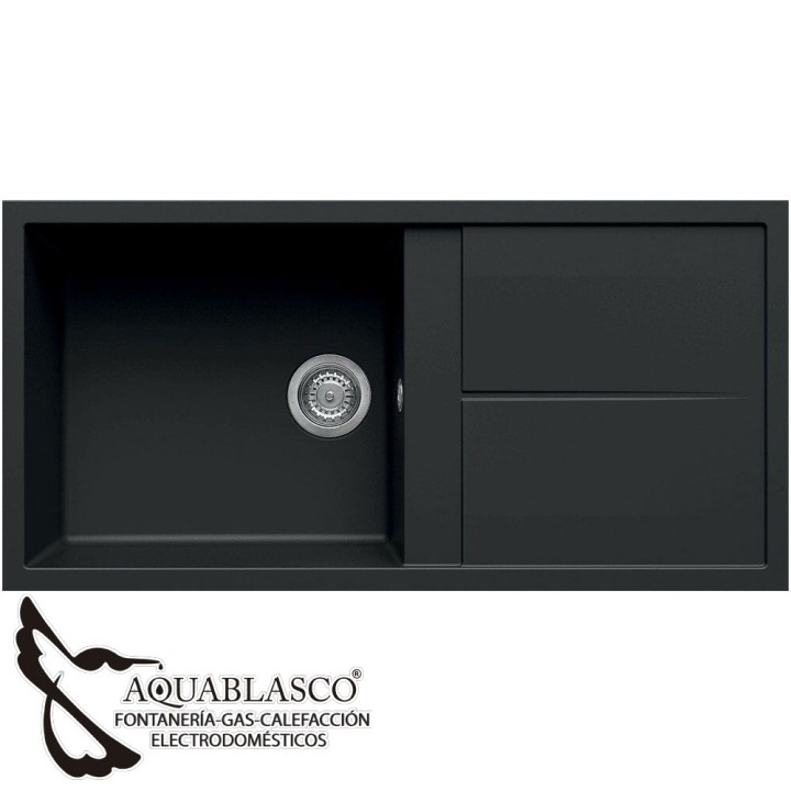 Fregadero 1 C 1 E  100 x 50 Maestoso negro / gris