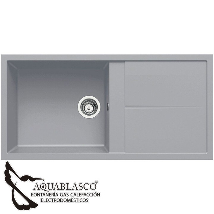 Fregadero 1 C 1 E  100 x 50 Maestoso negro / gris