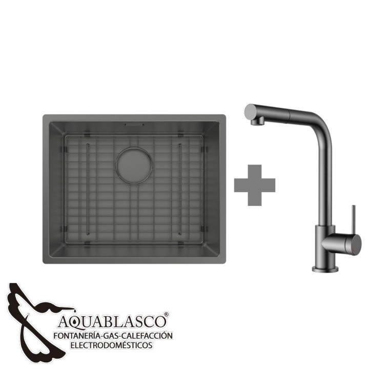 Pack Fregadero y grifo extraible 1 C  54 x 44  Aria