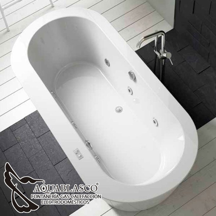 Bañera Hidromasaje Castellón Acrílico Blanco Hidronatur 180 x 80 Cm