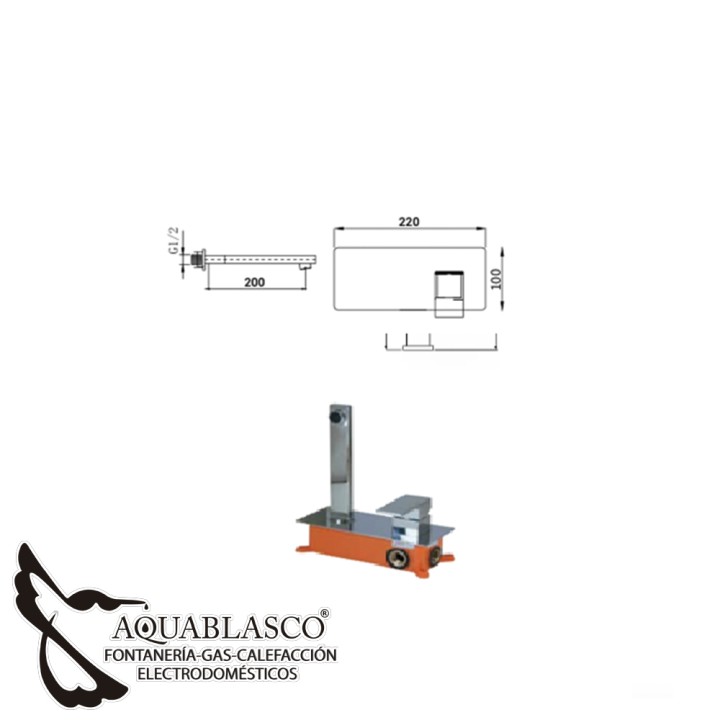 Monomando Lavabo Empotrado Square Cromo Clausybath