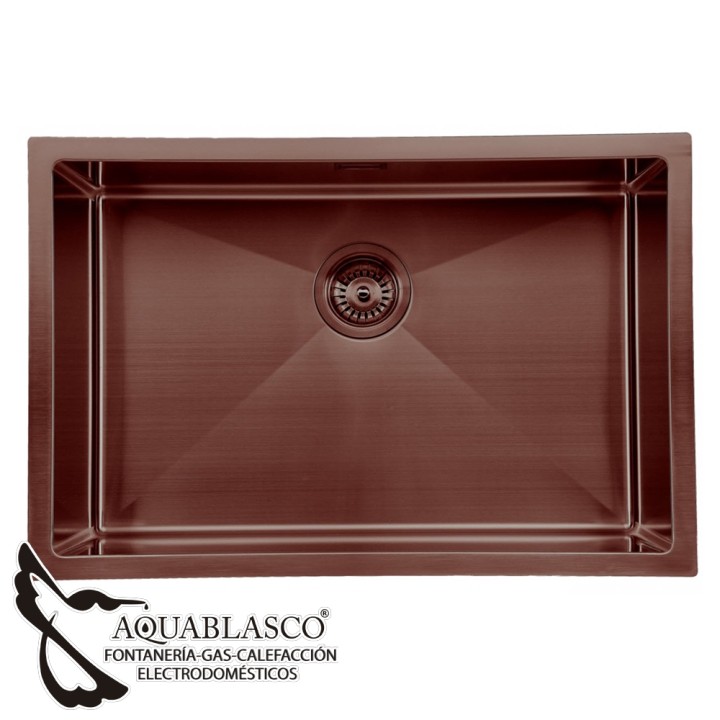 Fregadero 686 x 457 Mm 1Cubeta Acero Rosa Mate Zafiro