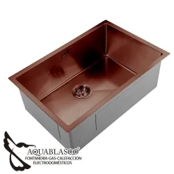 Fregadero 686 x 457 Mm 1Cubeta Acero Rosa Mate Zafiro