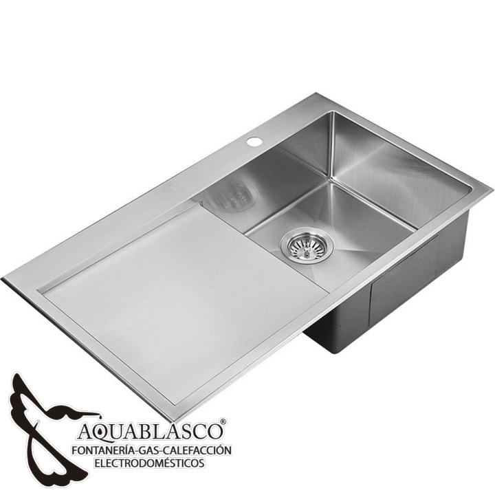 Fregadero 860 x 500 Mm 1Cubeta 1Escurridera Acero Ambar