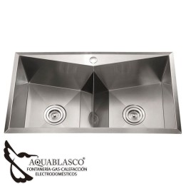 Fregadero 820 x 450 Mm Diamante 2 Cubetas Acero