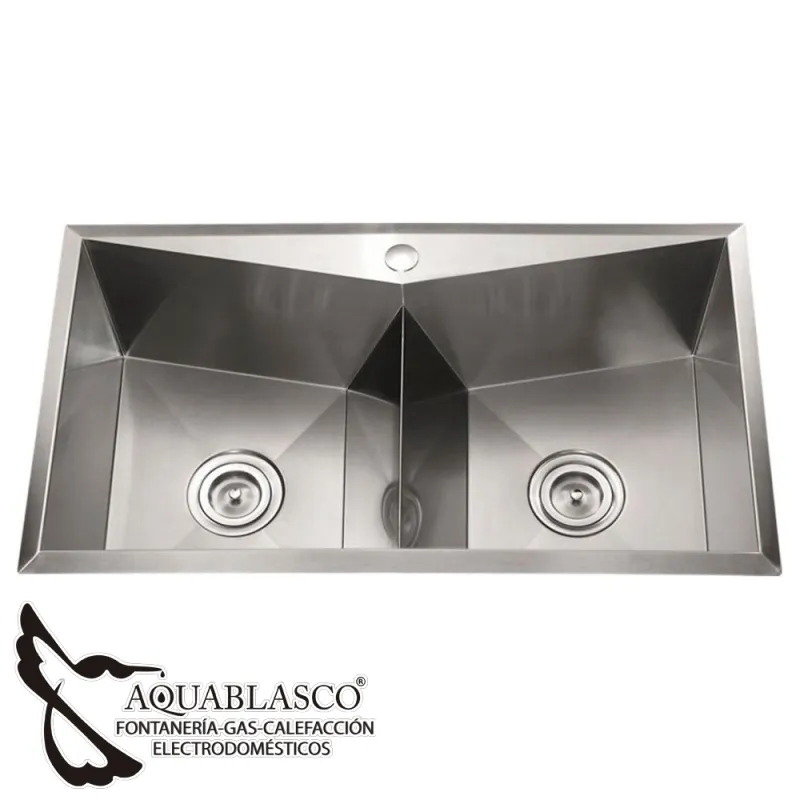 Fregadero 820 x 450 Mm Diamante 2 Cubetas Acero